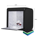 40/50/60 cm Fotografie LED Studio Lightbox Fotolicht Zelt Kit Tabletop Shooting SoftBox mit 3 Farben Hintergrund Fotobox