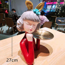 Nette kreative Blumenstrauß-Mädchen-Verzierungs-Skulptur-Statuengeschenke Wohnzimmer Fernsehschrank Blumenarrangement Moderne Hauptdekoration