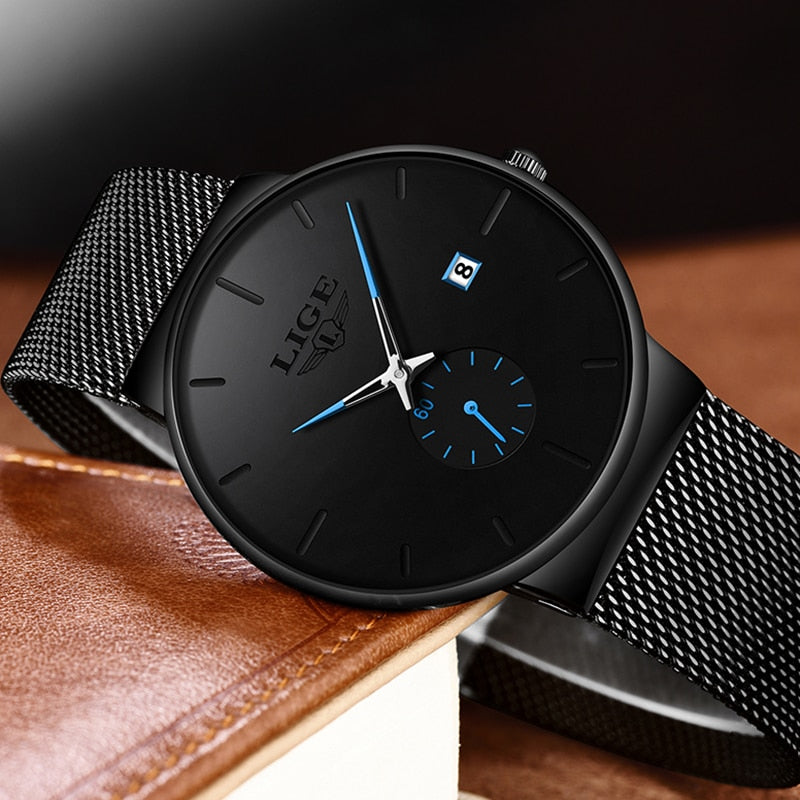 2022 New Quartz Watch Women And Mens Watches LIGE Top Brand Famous Dress Fashion Clock Ultra Thin Wrist Watch relogio masculino