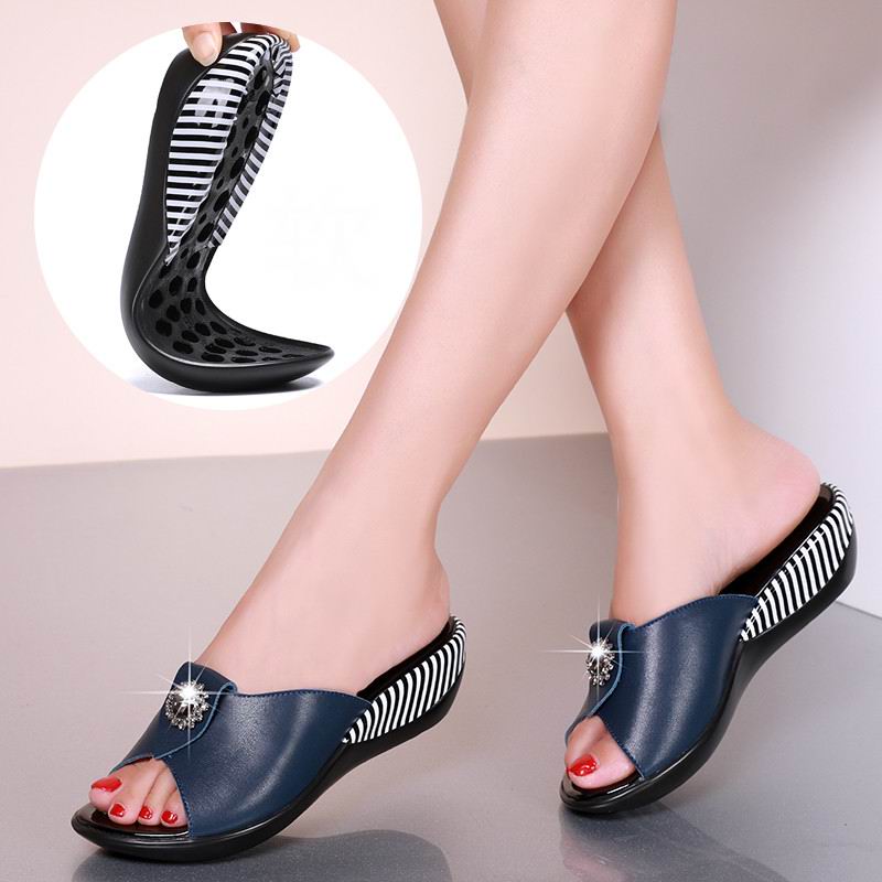 GKTINOO 2022 Sommer Plattform Flip Flops Mode Strand Schuhe Frau Anti-Rutsch Echtes Leder Sandalen Frauen Hausschuhe Schuh