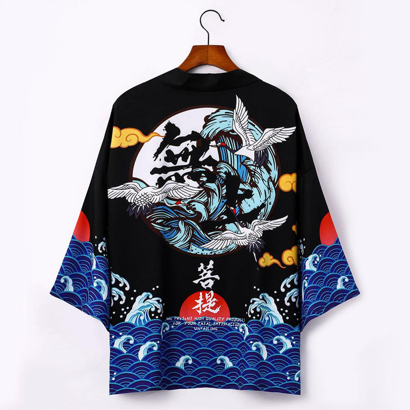 Japanische Kimono-Strickjacke Herren Sommer New Haori Samurai Kimonos Karate Streetwear Shirt Kimono Japones Herren Haori Yukata