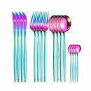 Black Tableware Forks Knives Spoons Cutlery Dinner Set Stainless Steel Cutlery Set Kitchen Flatware Set 16Pcs Luxury Dinnerware