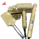 Crystal Hair Flat iron Bling Hair Dryer Rhinestone Peluca Cepillo Crystal Hot tools Hair Boutique