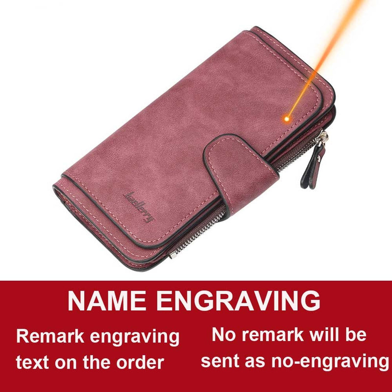 2022 Women Wallets Name Engrave Fashion Long Leather Top Quality Card Holder Classic Female Purse  Zipper  Wallet For Women