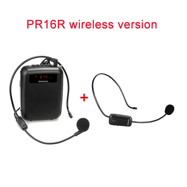 RETEKESS PR16R Megaphon, tragbarer Sprachverstärker, Mikrofon, Lautsprecher, 12 W, UKW-Aufnahme, MP3-Player, UKW-Radio, Reiseführer-Unterricht