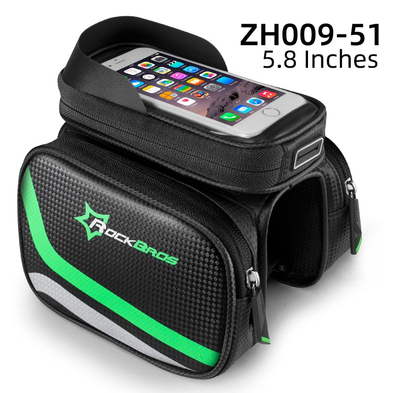 ROCKBROS Cycling Bike Top Tube Bag Rainproof MTB Bicycle Frame Front Head Cell Phone Touch Screen Bag Pannier Bike Accessories