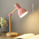Creative Nordic Wooden Art Iron LED Folding Simple Desk Lamp Eye Protection Reading Table Lamp Living Room Bedroom Home Decor