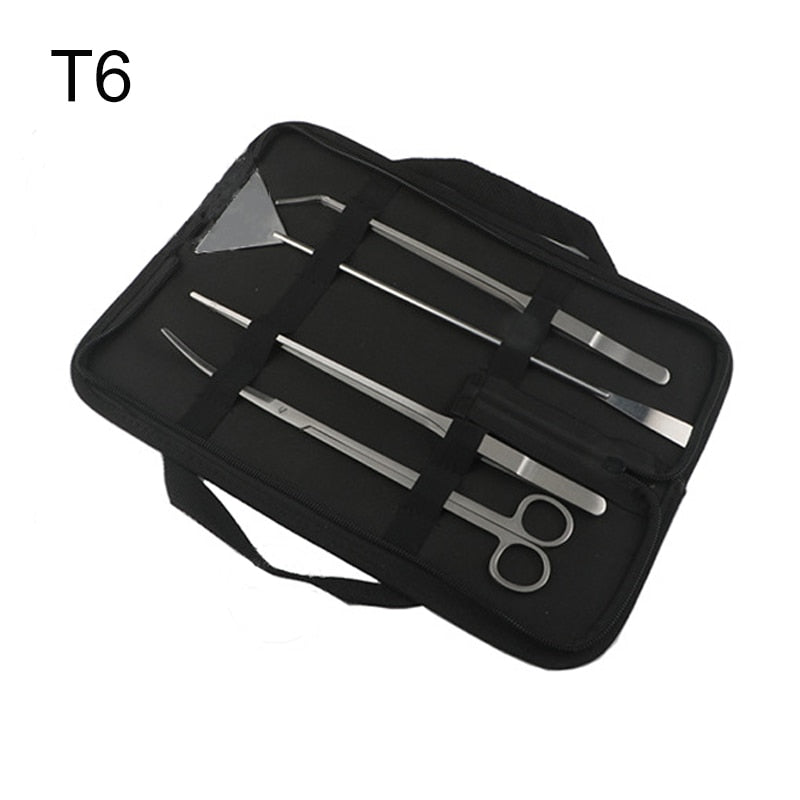 Aquarium Tools Set Plants Tweezers and Scissors Grass Stainless Steel Cleaning Tools Plants Fish Tank Accessories 4 5 6pcs/set