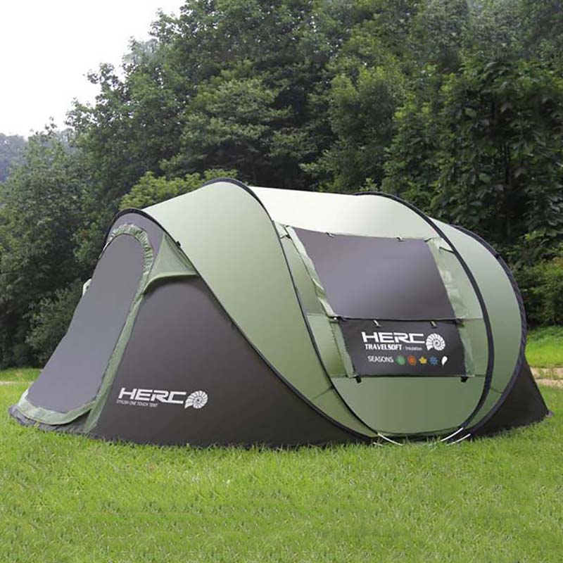 2020 New Arrival 3-4 Person Ulttralarge Automatic Windproof Pop Up Fast Opening Camping Tent Large Gazebo Beach Tent