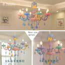 Rainbow Crystal Chandelier European Candle Bedroom Children's Room American Girl Princess Makaron Pendant Chandeliers Lighting
