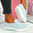 Damen Turnschuhe Einfarbige Flache Plattform Leichte Damenschuhe Komfort Slip On Flache Tennisschuhe Damen Loafers Mujer Zapatos