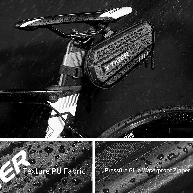 X-TIGER Bicycle Bag Rainproof MTB Road Bike Saddle Bag 1.2L Large Capatity Cycling Seatpost Rear Bag For Bicycle Accessories