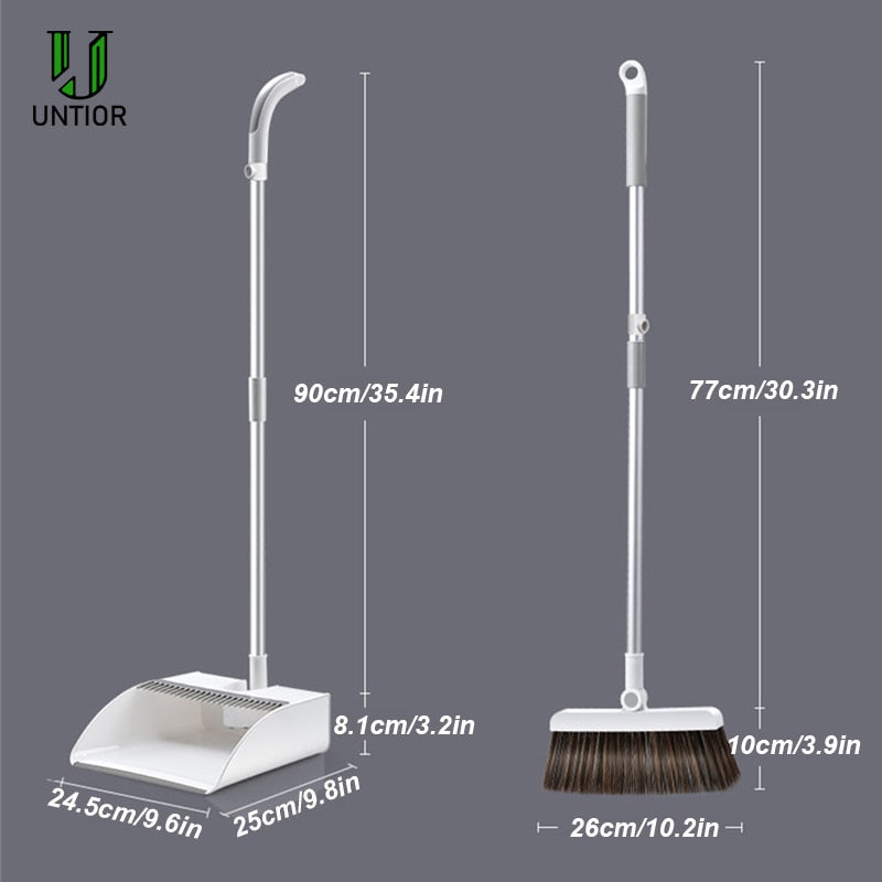 UNTIOR Creative Windproof Broom Dustpan Suit Magnetic Attraction Foldable Storage Soft Easy Clean Home Sweeping Cleaning Tools