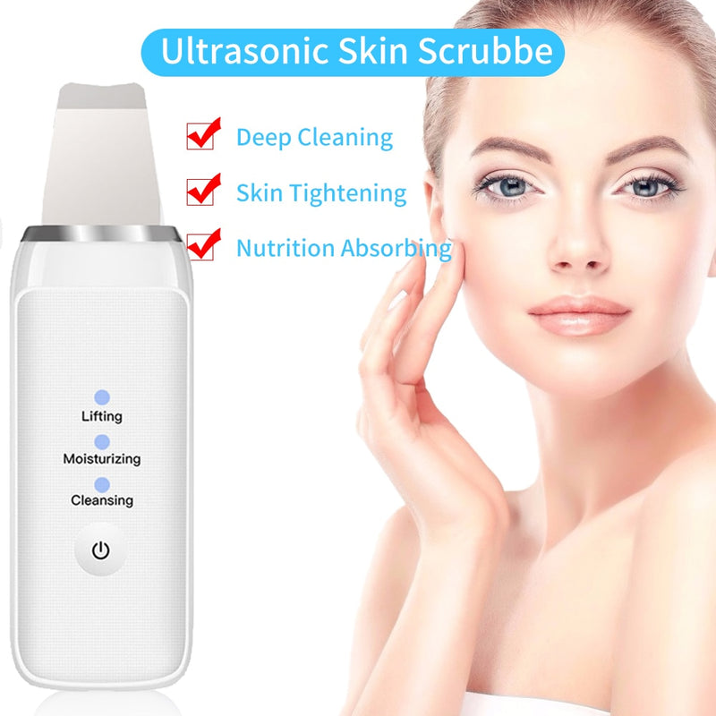Cavitation Peeling Facial Cleaning Ultrasonic Skin Scrubber Deep Clean Ultrasonic Exfoliating Spa Scraper to Remove Blackheads