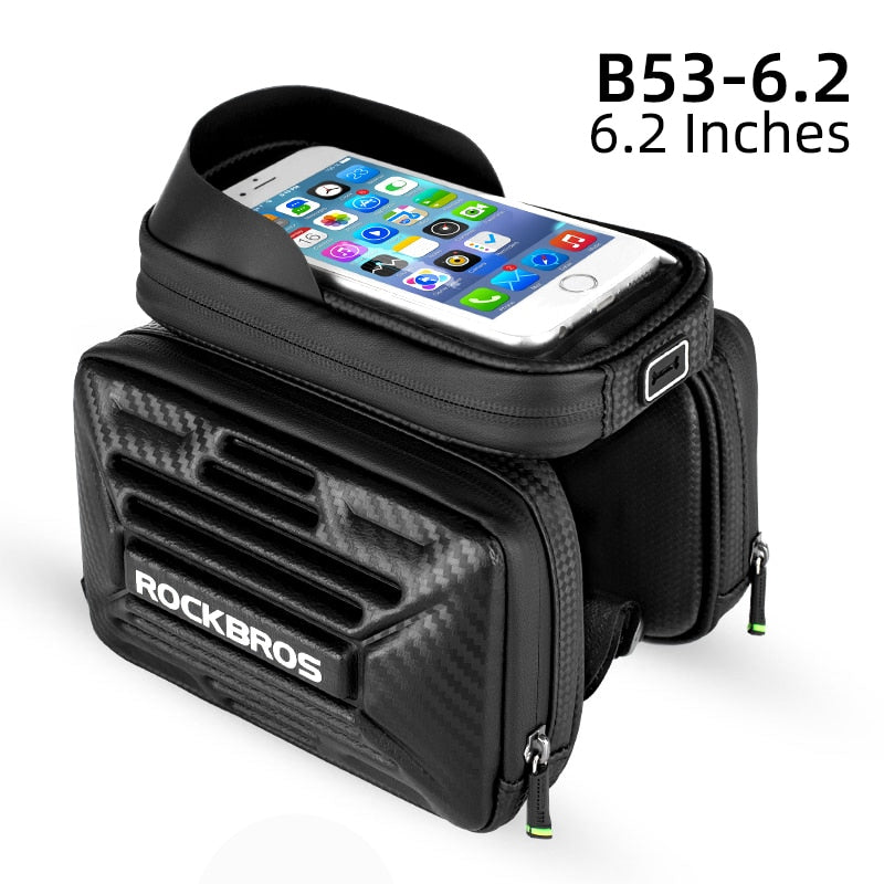 ROCKBROS Cycling Bike Top Tube Bag Rainproof MTB Bicycle Frame Front Head Cell Phone Touch Screen Bag Pannier Bike Accessories