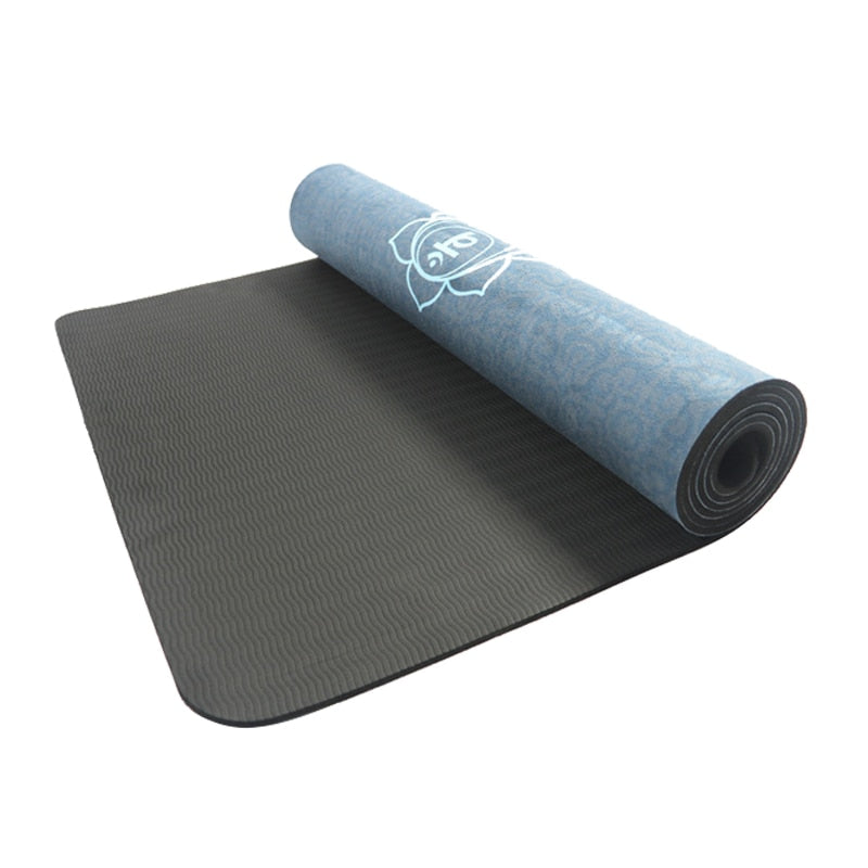 5.5mm TPE Suede Yoga Mat Pad Sport Non-slip Color Printed Slimming Fitness Exercise Mat for Gym Travel Esterilla Pilates 61cm