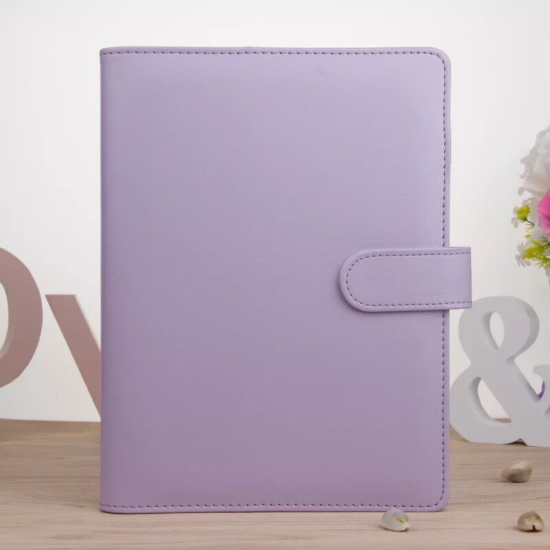 MINKYS Macaroon Color A6/A5 PU Leather DIY Binder Notebook Cover Diary Agenda Planner Bullet Cover School Stationery