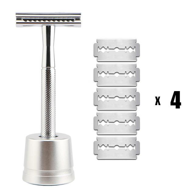 HAWARD Double Edge Safety Razor For Men&Women Classic Manual Metal Shaving Razor With 20 Shaving Blades Reusable&Plastic Free