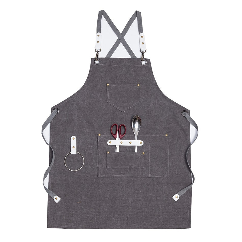 2021 New Thick Canvas Unisex Apron Bib Chef Kitchen Aprons for Women Men Coffee Shop Barber BBQ Bib working uniform