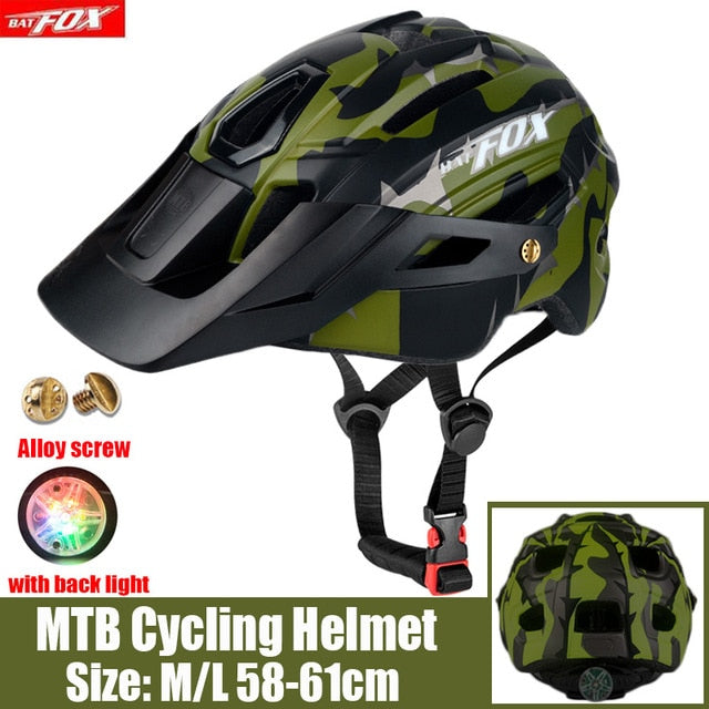 2022 New Batfox Fahrradhelm für Erwachsene Männer Frauen MTB Bike Mountain Road Radfahren Sicherheit Outdoor Sports Safty Helm