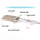 Rizador de pelo profesional Kemei, rizador de pelo de cerámica de Triple barril, herramientas de estilismo, rizador de pelo eléctrico de 110-220V