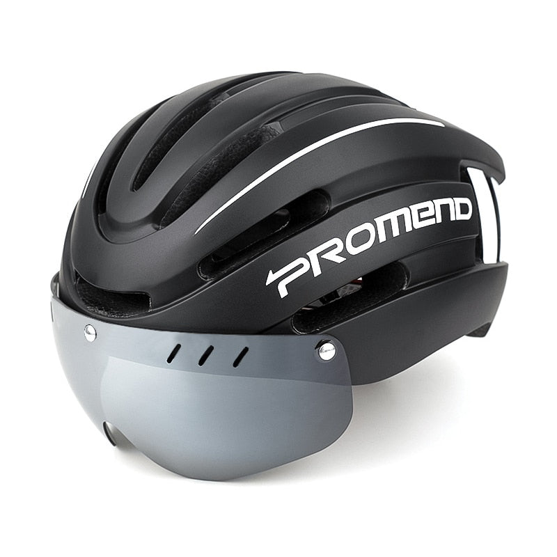 Casco de ciclismo de carreras para hombres y mujeres con gafas y luz trasera ultraligero MTB casco de bicicleta de carretera al aire libre casco de bicicleta de montaña