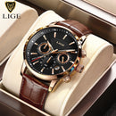 2022 Men's Watches LIGE Top Brand Luxury Men Wrist Watch Men Leather Quartz Watch Sports Waterproof Male Clock Relogio Masculino