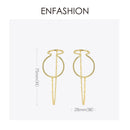 ENFASHION Curve Line Ear Cuff Clip On Earrings For Women Gold Color Big Earcuff Earings Without Piercing Jewelry Kolczyki E1124