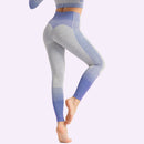 SHINBENE Stretchy High Waist Seamless Athletic Sport Workout Tights Women Striped Hip Enhancing Running Gym Fitness Leggings