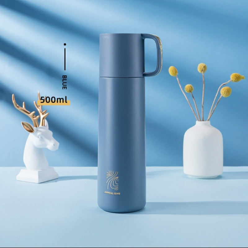 500 ml Luxus-Thermos-Wärmflasche Einfaches Design Isolierflasche 304 Edelstahlbecher mit Deckel Tasse Reisekaffeetasse