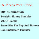 Vaso delgado recto de sublimación de 20oz/15oz, vaso de acero inoxidable en blanco, tazas DIY, tazas de café aisladas al vacío para coche, regalo