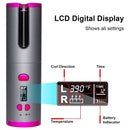 Rizadores de pelo inalámbricos, rizador de pelo automático, plancha USB recargable, pantalla LCD, rizador giratorio de cerámica inalámbrico, herramientas para el cabello