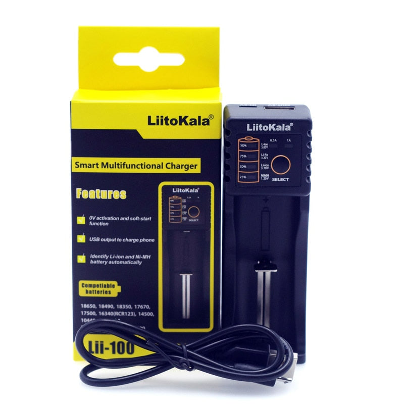 Liitokala Lii402 Lii202 Lii100 LiiS1 18650 cargador 1,2 V 3,7 V 3,2 V AA/AAA 26650 NiMH batería de iones de litio cargador inteligente 5V 2A enchufe de la UE