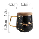 Luxury Nordic Marble Ceramic Coffee cups Condensed Coffee Mugs Cafe Tea breakfast Milk Cups Saucer Suit with Dish Spoon Set Ins