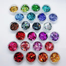 Holographic Chunky Glitter Total 60-140g Face Body Eye Nail Festival Chunky Holographic Glitter 6/8/24 Jars Mix Loose Glitter M9