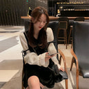 Vintage Mini Dress Lolita Women 2021 Autumn Lace Bow Velvet Evening Party Dress Female Y2k Casual Kawaii One Piece Dress Korean