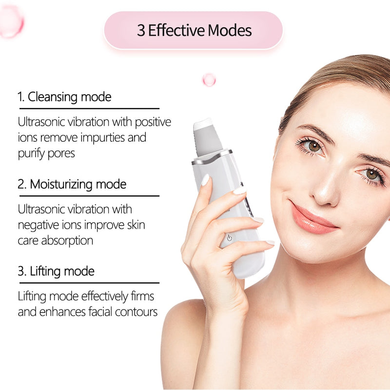 Beauty Star Limpieza facial ultrasónica Depurador de piel Limpiador facial Peeling de piel Eliminación de espinillas Limpiador de poros Depurador facial