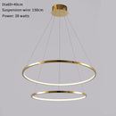 Modern ring led chandelier for staircase luxury living room gold hanging light fixture long villa hallway lobby decor hang lamp