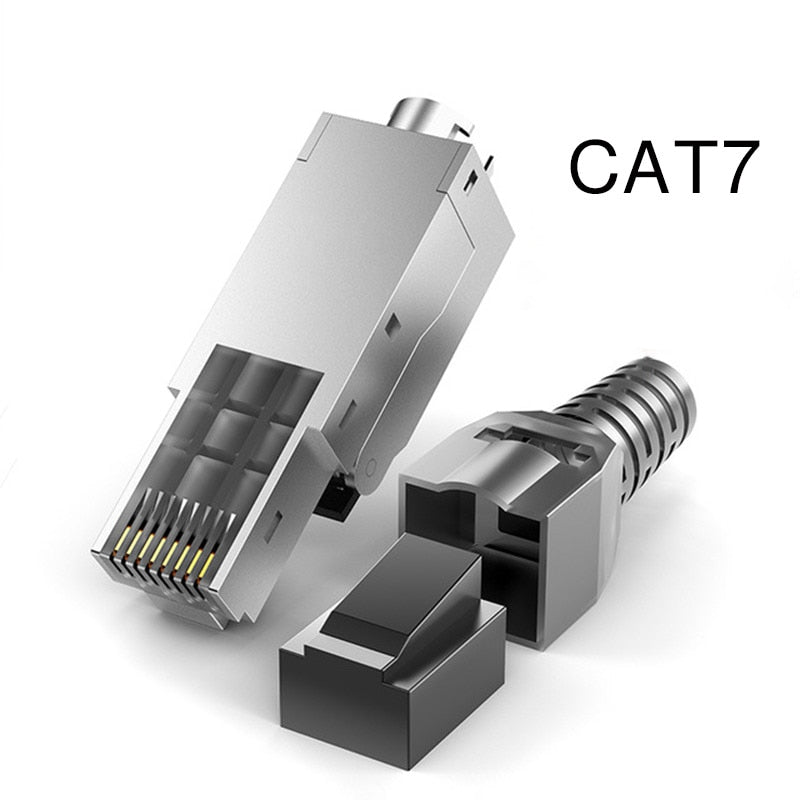 ZoeRax CAT8 /CAT7 /CAT6A Rj45 Connector Plug, Tool Free Shielded RJ45 Ends, Cat8 Field Termination Plug - 40Gbps