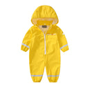 Mono infantil para niñas, mono impermeable para niñas, pantalones de lluvia de PU, impermeable para niños, ropa impermeable con capucha para bebés, ropa para niños y niñas