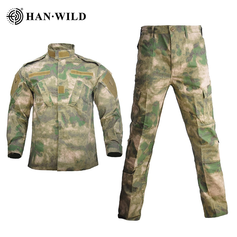 Hombres Militar Uniforme Airsoft Camuflaje Traje Táctico Camping Ejército Fuerzas Especiales Combat Jcckets Pantalones Militar Soldado Ropa