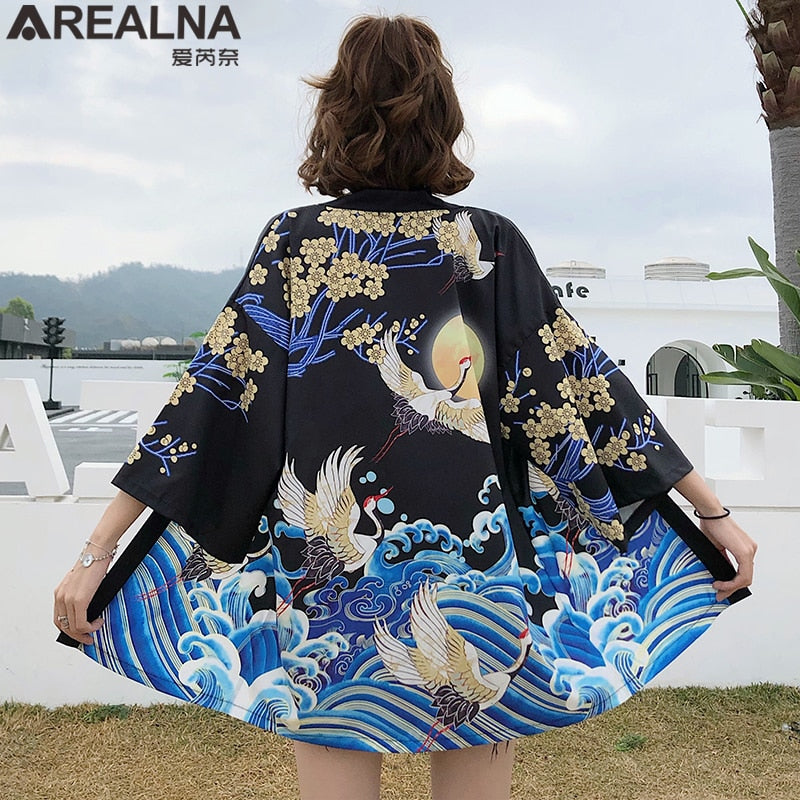 Dragon Anime Kimono Beach Girls Cosplay Dress Shirts New Korean Sunscreen Japanese Kimono Traditional Clothing Hombre Yukata Man