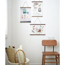 Nordic Hanging Wood Poster Calendar Hanger Frame Bread Fruit Posters Prints Wall Pictures for Home Living Room Kitchen Wall Art