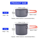 Widesea Camping Cookware Outdoor Cooking Set Tableware Tourist Kitchen Camping Pot Heat Exchange Cooker Travel Utensil Equipment