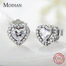 Modian 925 Sterling Silver Heart Fashion Sets For Women Charm Earrings Luxury Wedding Necklaces Engagement Statement Jewelry