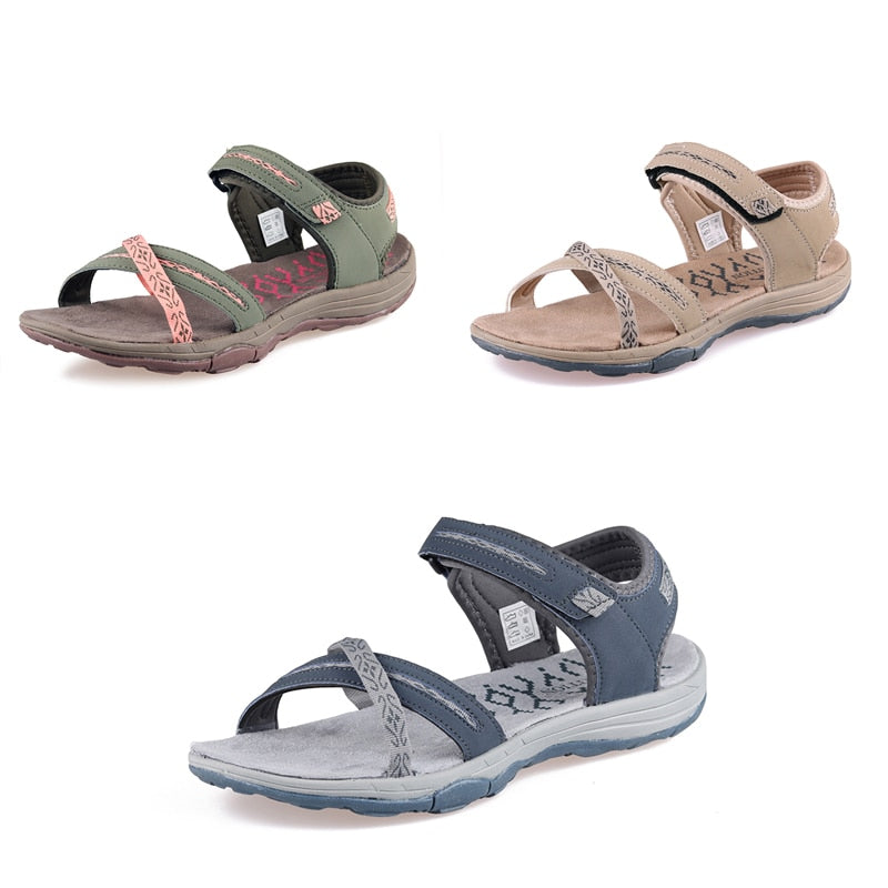 GRITION, sandalias para mujer, verano, exterior, playa plana, punta abierta, zapatos informales para mujer, caminar, senderismo, senderismo, moda ligera 2021