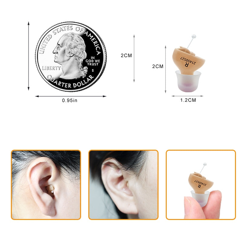 Meling Q10 Wireless Hearing Aids Mini CIC Invisible Heaing Aid Sound Amplifier Ear Hearing Portable for Deaf Elderly Dropship