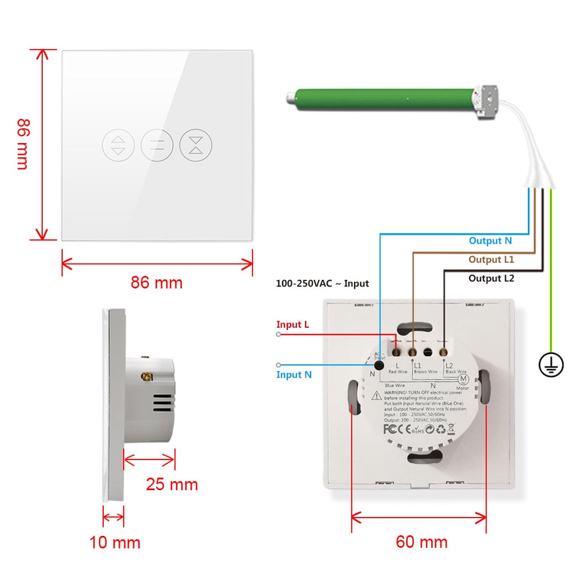 AVATTO Tuya WiFi Curtain Switch for Electric Motorized Roller Shutter, Blinds EU/US Switch, Smart Home for Google Home, Alexa