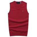 Good Quality Spring Autumn Men's Vest Sleeveless Sweaters Pullovers 100% Cotton Casual Knitted Vest Fashion Knitted Male Tops