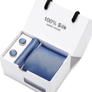 Joy Alice Wedding men neck ties gift box packing men brand luxury necktie pocket square silk tie set cufflinks handkerchief